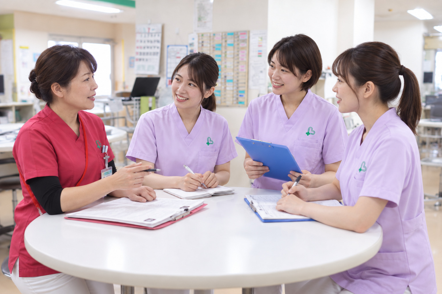 スタッフ同士で相談している様子